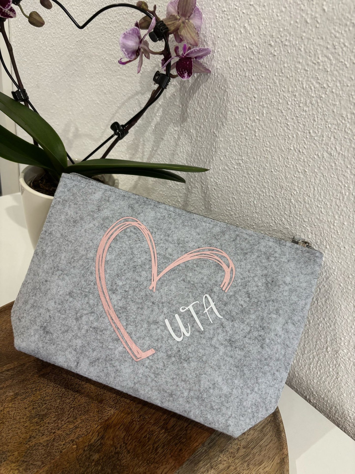 Filz-Tasche "Herz mit Namen"