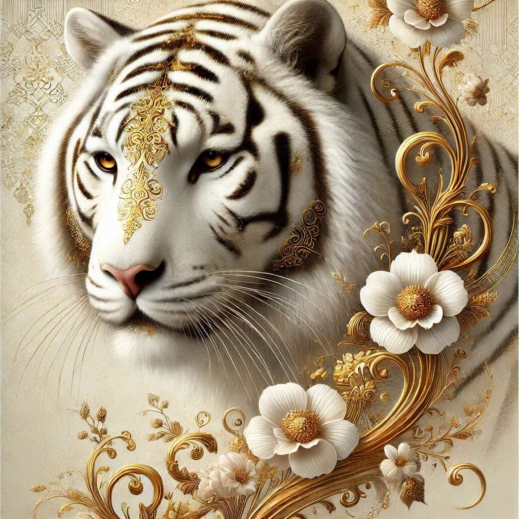 Thermoflasche "weißer Tiger gold"