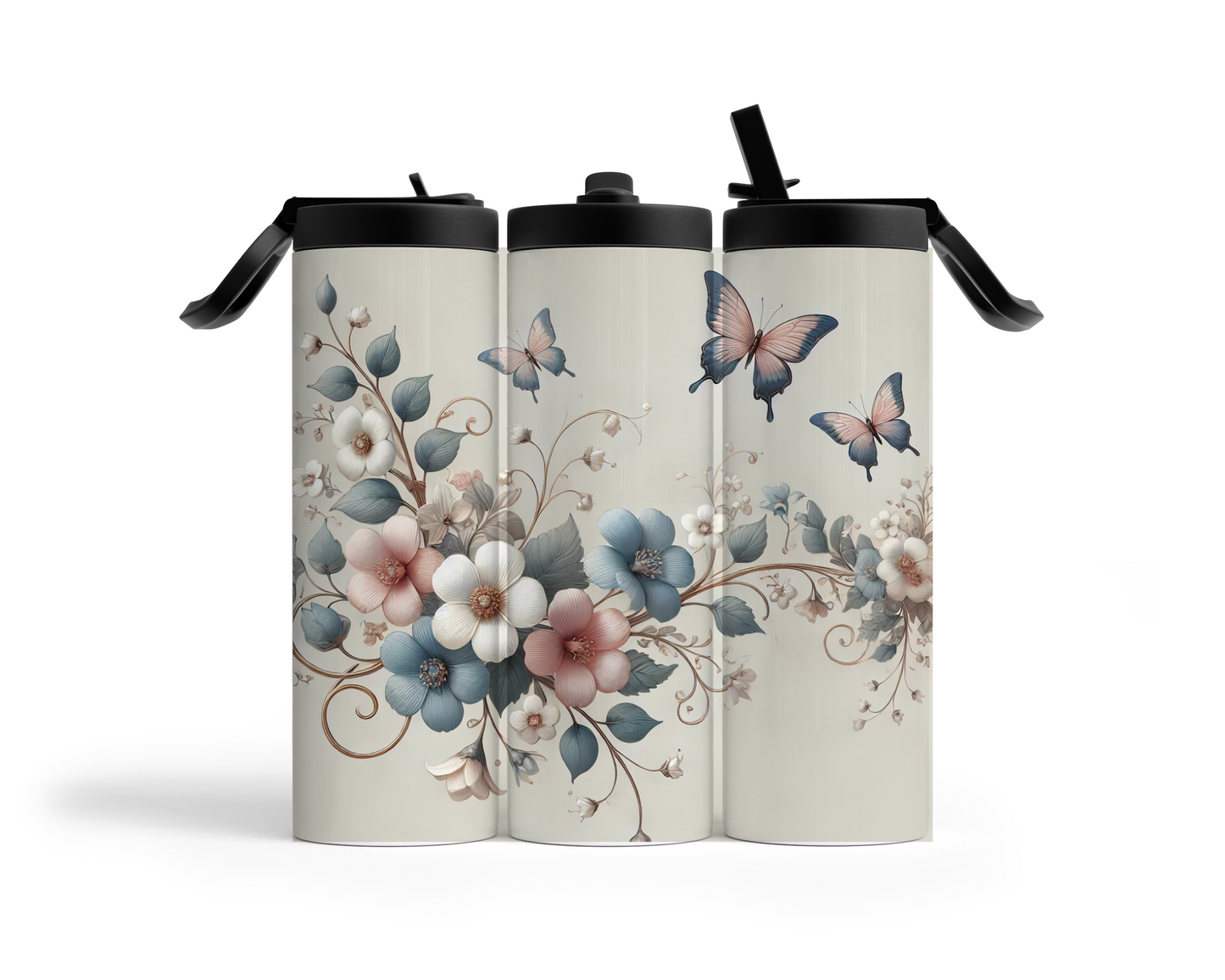 Thermoflasche "Aquarell Blumen"